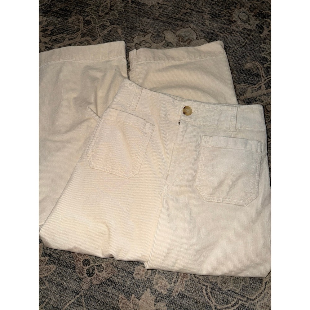 Maeve Anthropologie The Collette Cream Corduroy Casual Pants